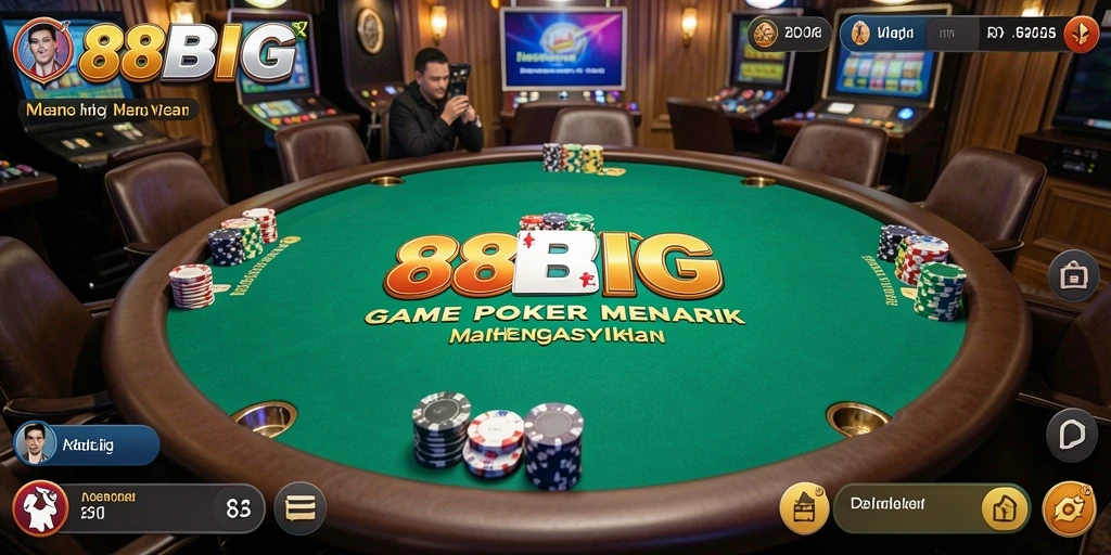 Tampilan utama gameplay 88BIG menampilkan keseruan Poker.