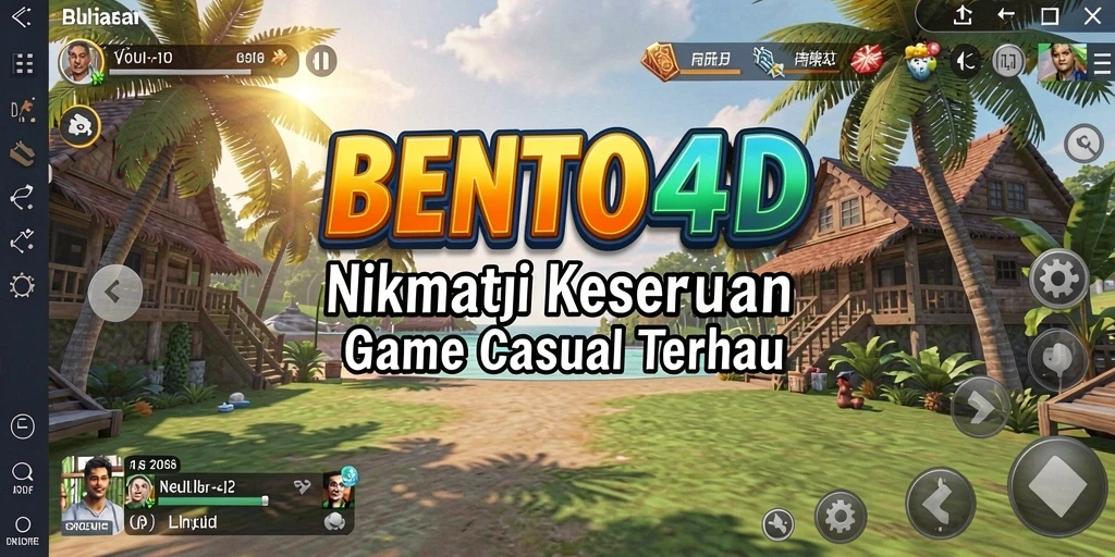 Screenshot utama BENTO4D menunjukkan gameplay yang menyenangkan dan berwarna.