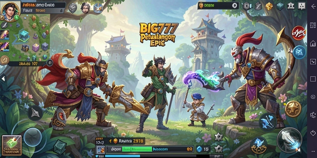 Screenshot menampilkan aksi epik dalam permainan RPG BIG777.