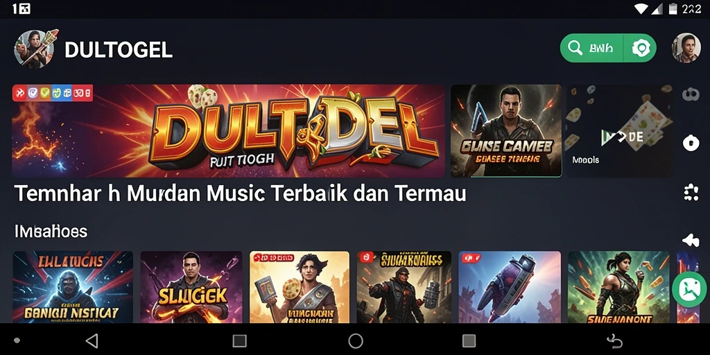 Gambaran screenshot utama DULTOGEL menampilkan pengalaman mendengarkan musik yang luar biasa.