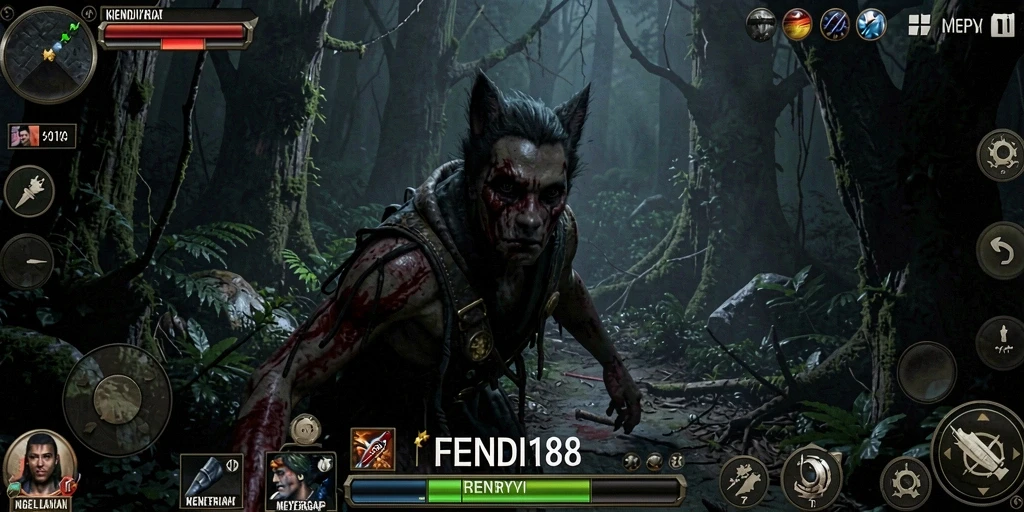 Tangkapan layar FENDI188 menampilkan suasana mencekam dalam gameplay Horror.