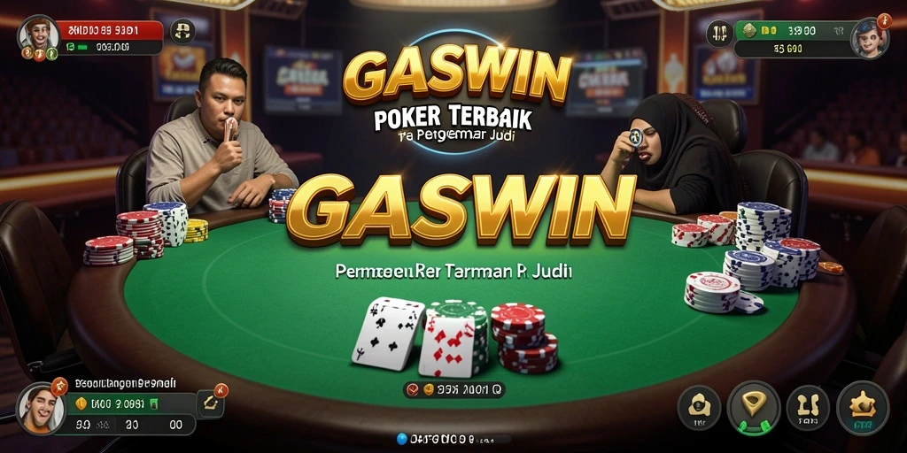 Tampilan seru dari permainan Poker di GASWIN dengan pemain nyata.