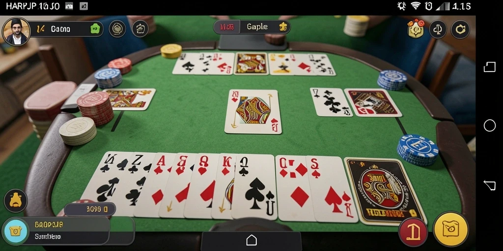 Screenshot gameplay HARAPJP menunjukkan aksi seru dalam permainan Gaple.