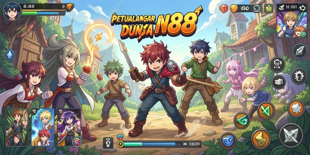Tangkapan layar IN88 menampilkan aksi seru dalam dunia anime.