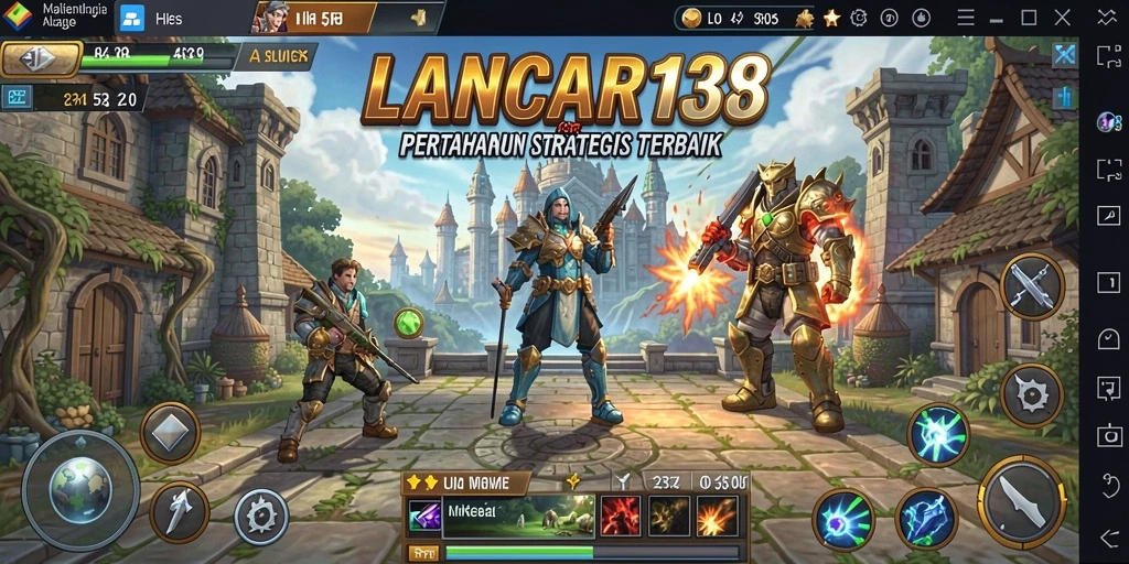Screenshot gameplay LANCAR138 dengan menara pertahanan yang strategis.
