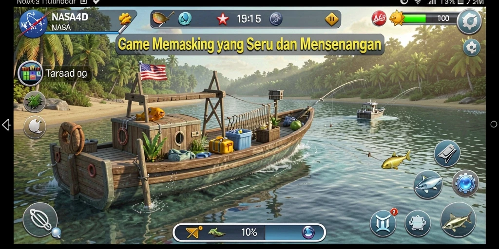 Screenshot gameplay NASA4D menampilkan aksi memancing yang mendebarkan.