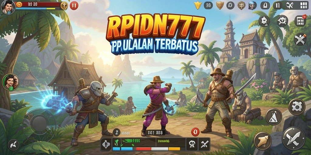 Screenshot gameplay RPIDN777 yang menunjukkan dunia terbuka yang luas.