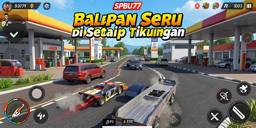 Tampilan menarik dari gameplay balapan SPBU77 yang penuh aksi.