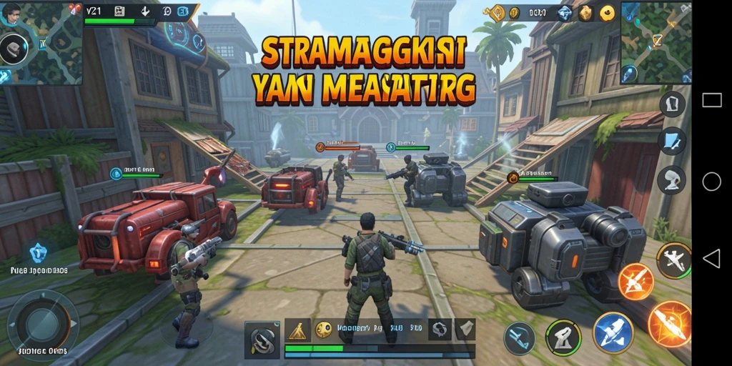 Screenshot V21 menampilkan aksi pertempuran menarik dalam gameplay SLG.