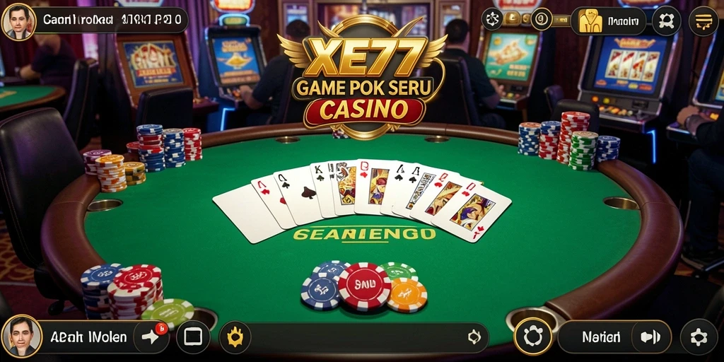 Tampilan gameplay Poker yang mendebarkan dan interaktif.